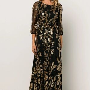 Baltic Born Black and Gold Maxi Dress